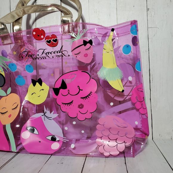 Too Faced Tutti Frutti Collection Tote Bag Limited Edition Clear Vinyl Tote Bag - Picture 10 of 15